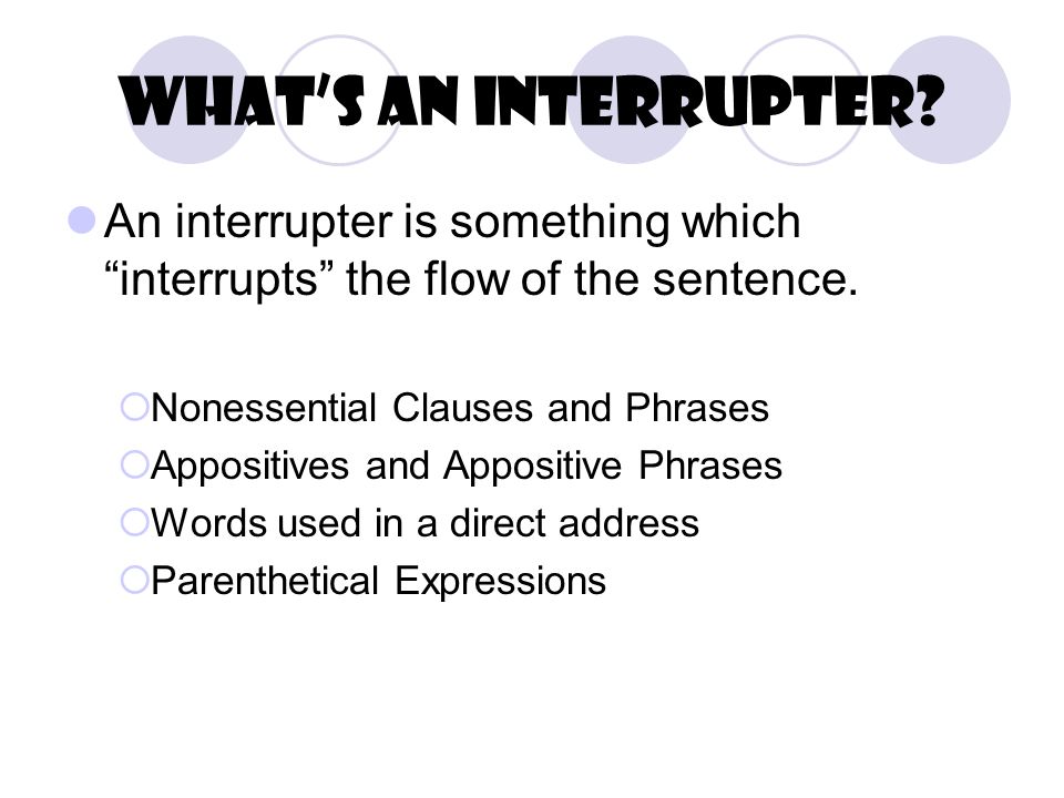 appositives and interrupters