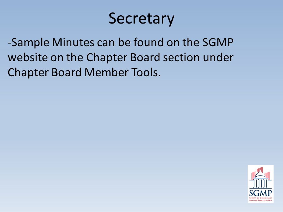 sgmp chapter operations secretary