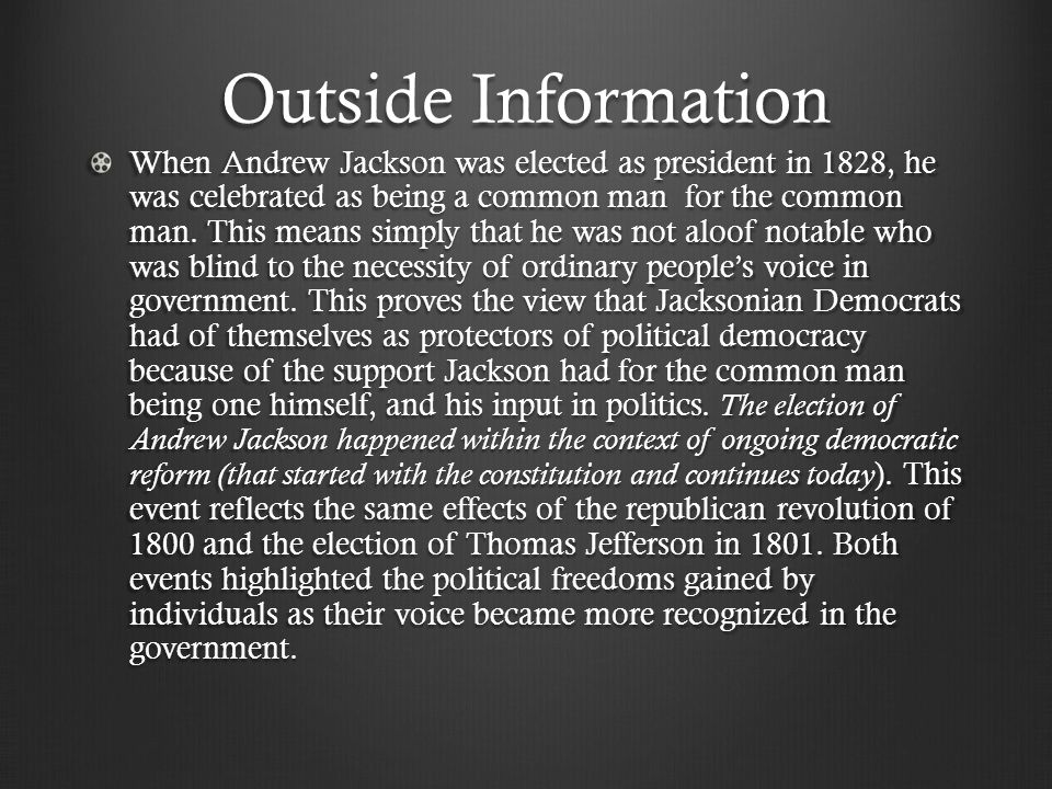 Реферат: Jacksonian Democracy Essay Research Paper DBQ