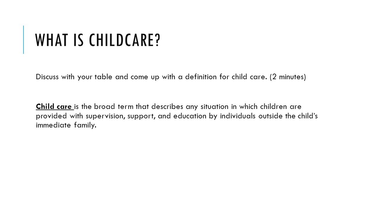 Child Care Meaning