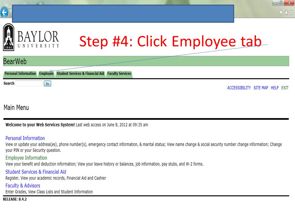 Step #4: Click Employee tab
