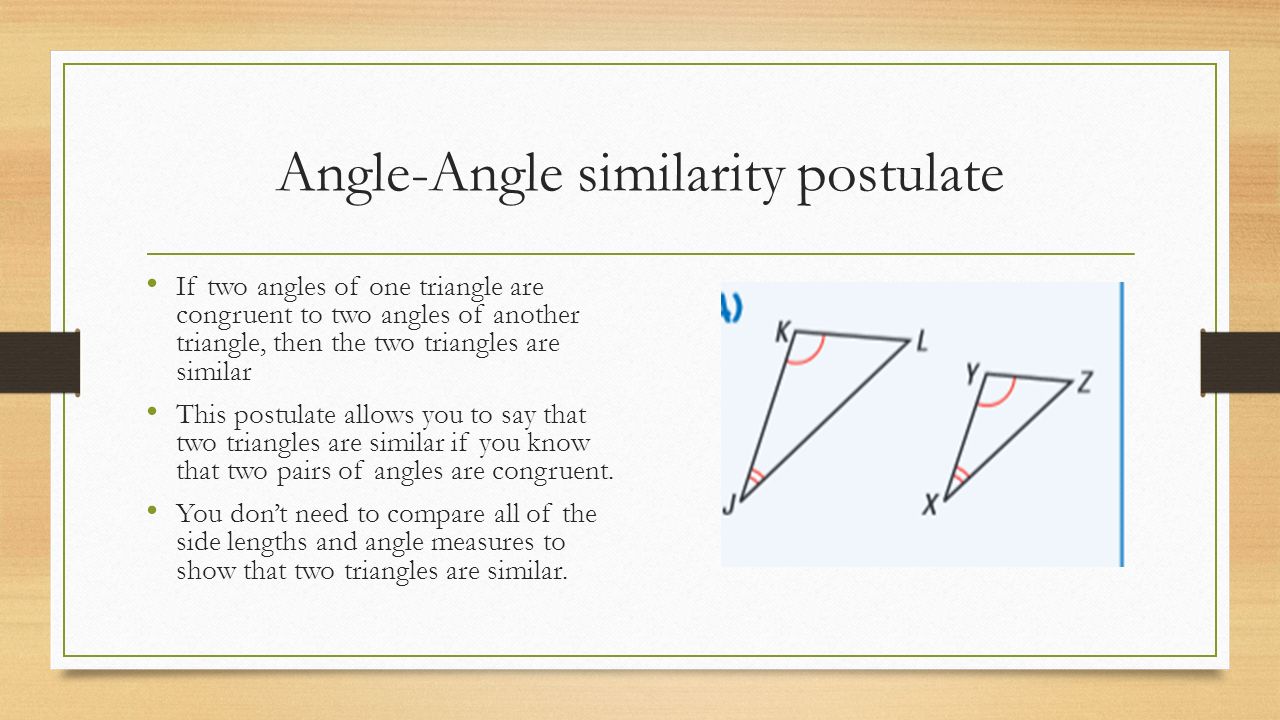 Triangle Similarity Angle Angle Recall Recall The Definitions Of The Following Similar Congruent Also Recall The Properties Of Similarity We Discussed Ppt Download Triangle Similarity Angle Angle Recall Recall The Definitions Of The Following Similar Congruent Also Recall The Properties Of Similarity We Discussed Ppt Download