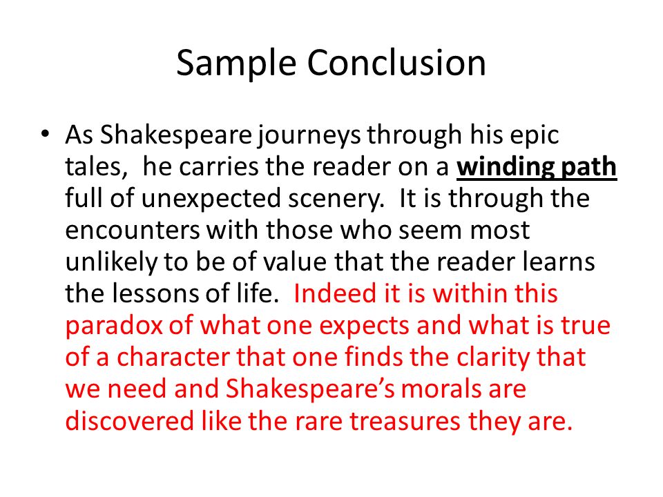 shakespeare conclusion paragraph