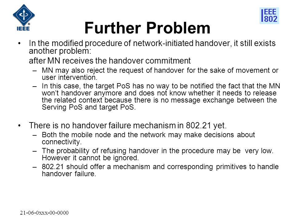 xxx In the modified procedure of network-initiated handover, it still exists another problem: after MN receives the handover commitment –MN may also reject the request of handover for the sake of movement or user intervention.