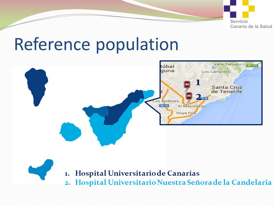 Reference population Hospital Universitario de Canarias 2.Hospital Universitario Nuestra Señora de la Candelaria
