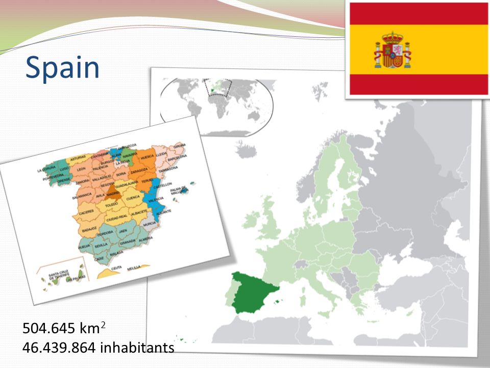 Spain km inhabitants