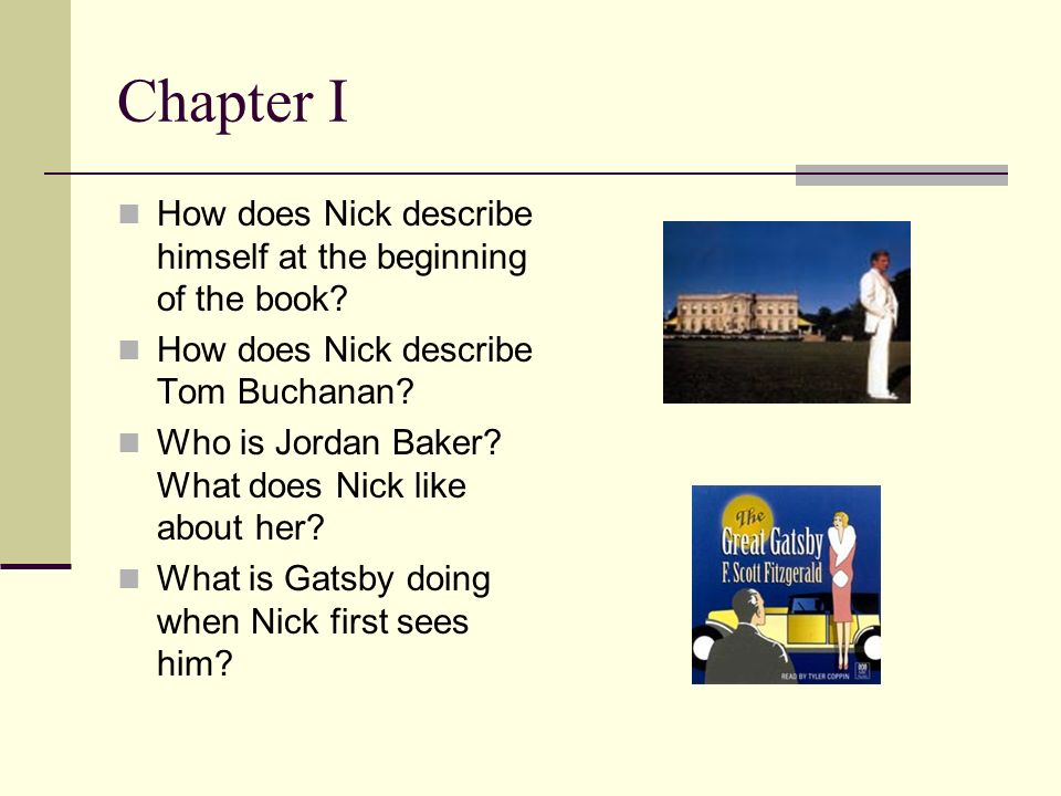 The Great Gatsby by F. Scott Fitzgerald Study Questions for the novel. -  ppt download