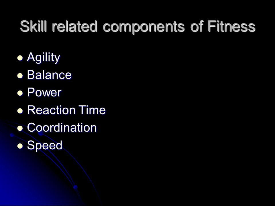 PPT - COMPONENTS OF FITNESS Agility Balance PowerPoint