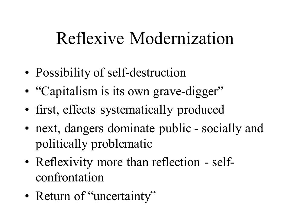 Beck's “Risk Society”. Background Thesis of “reflexive modernization” in  the book Risk Society in 1992 Broad agenda to stimulate a political and  critical. - ppt download