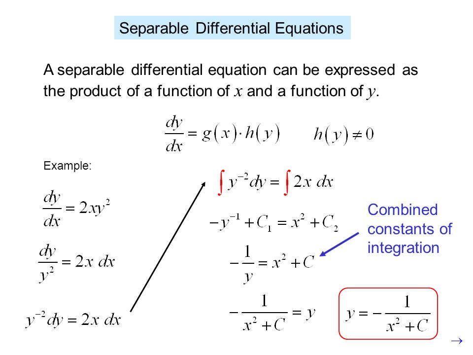 Finding Definite Integrals by Substitution and Solving Separable  Differential Equations. - ppt download