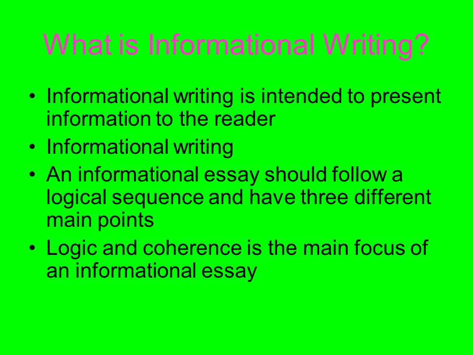 What is Informational Writing.