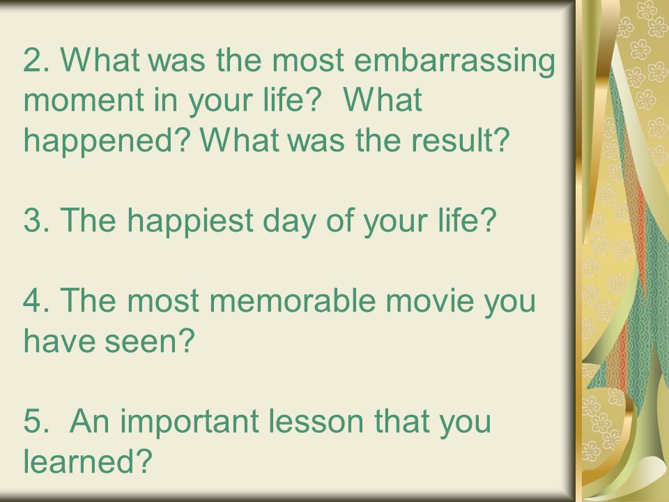 most embarrassing moment in your life essay