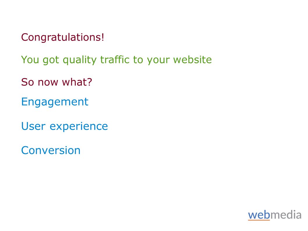 Congratulations. You got quality traffic to your website So now what.