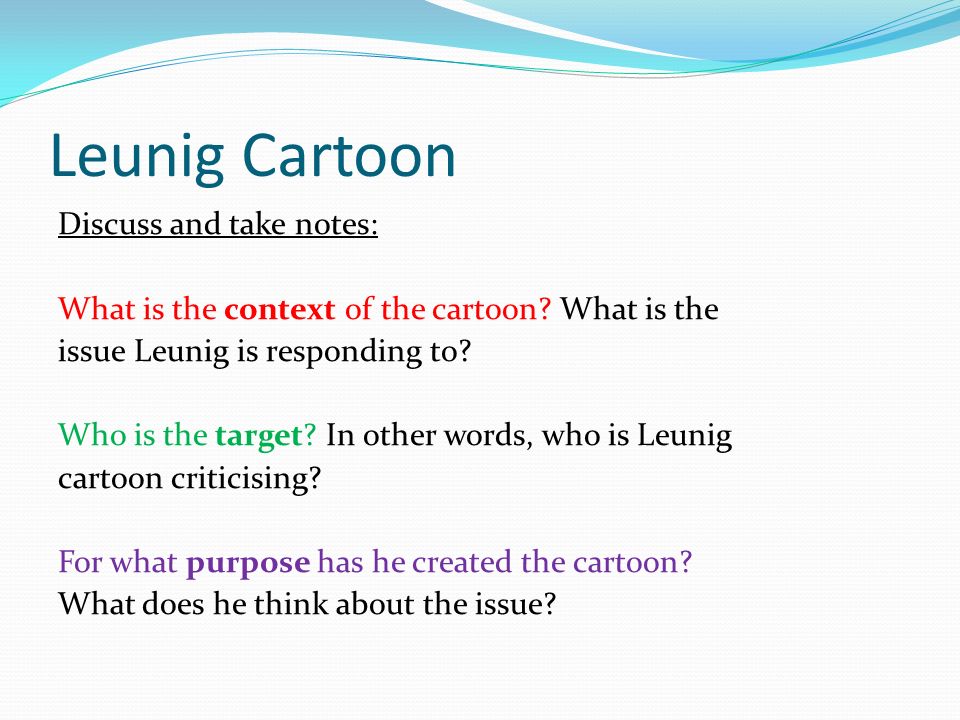 Year Leaning objective: To write an analytical introduction for a cartoon  analysis essay. - ppt download