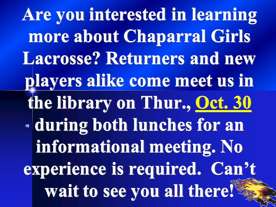 Are you interested in learning more about Chaparral Girls Lacrosse.