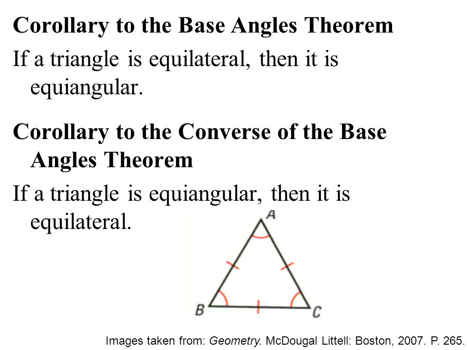 GEOMETRY: Chapter 4 : Use Isosceles and Equilateral Triangles. - ppt  download