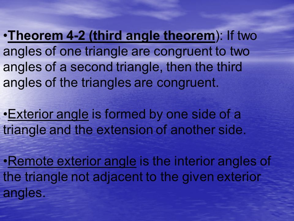 congruent angle water