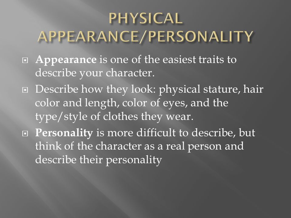how to describe your character and personality