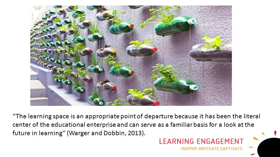 The learning space is an appropriate point of departure because it has been the literal center of the educational enterprise and can serve as a familiar basis for a look at the future in learning (Warger and Dobbin, 2013).