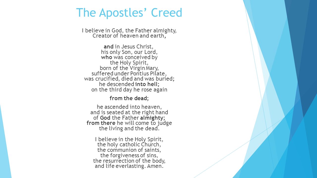 The apostle creed catholic