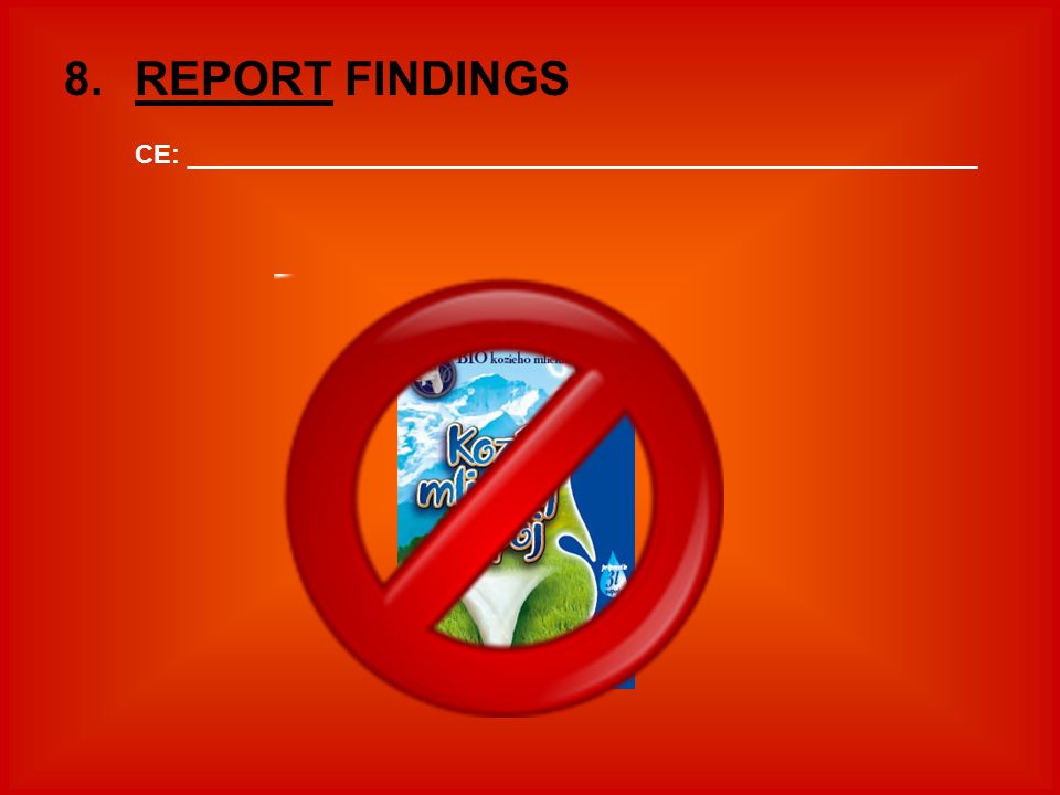 8.REPORT FINDINGS CE: ______________________________________________________