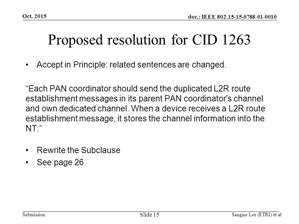 doc.: IEEE Submission Proposed resolution for CID 1263 Accept in Principle: related sentences are changed.
