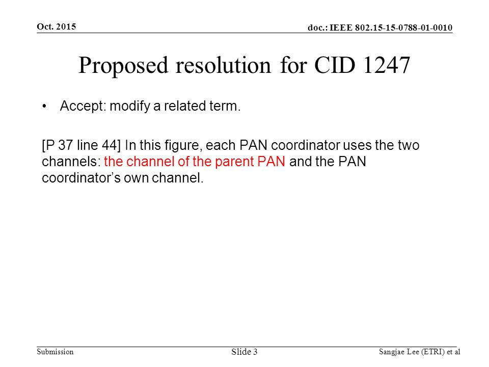 doc.: IEEE Submission Proposed resolution for CID 1247 Accept: modify a related term.