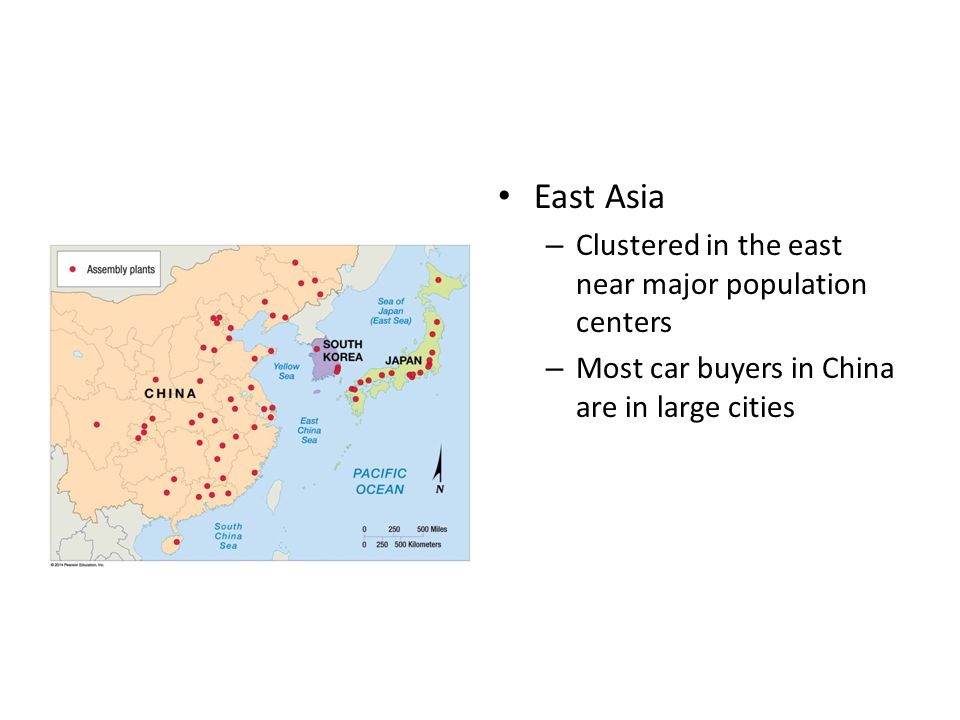 most of the population in east asia is clustered