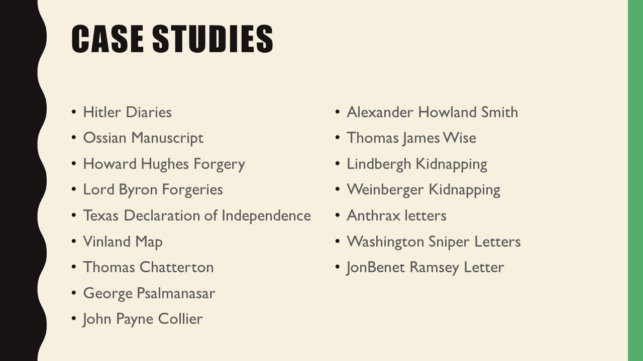 DOCUMENT ANALYSIS FORENSIC SCIENCE GRIFFIN. UNIT OBJECTIVES