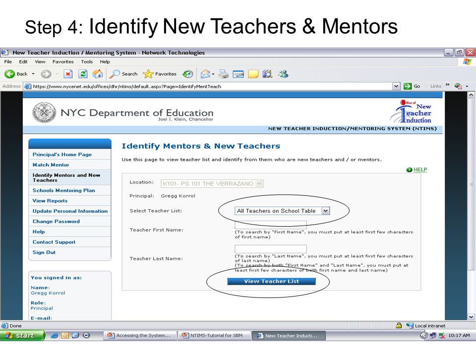 Step 4: Identify New Teachers & Mentors