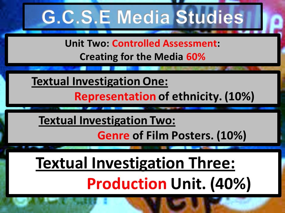 Unit Two: Controlled Assessment: Creating for the Media 60% Textual Investigation One: Representation of ethnicity.