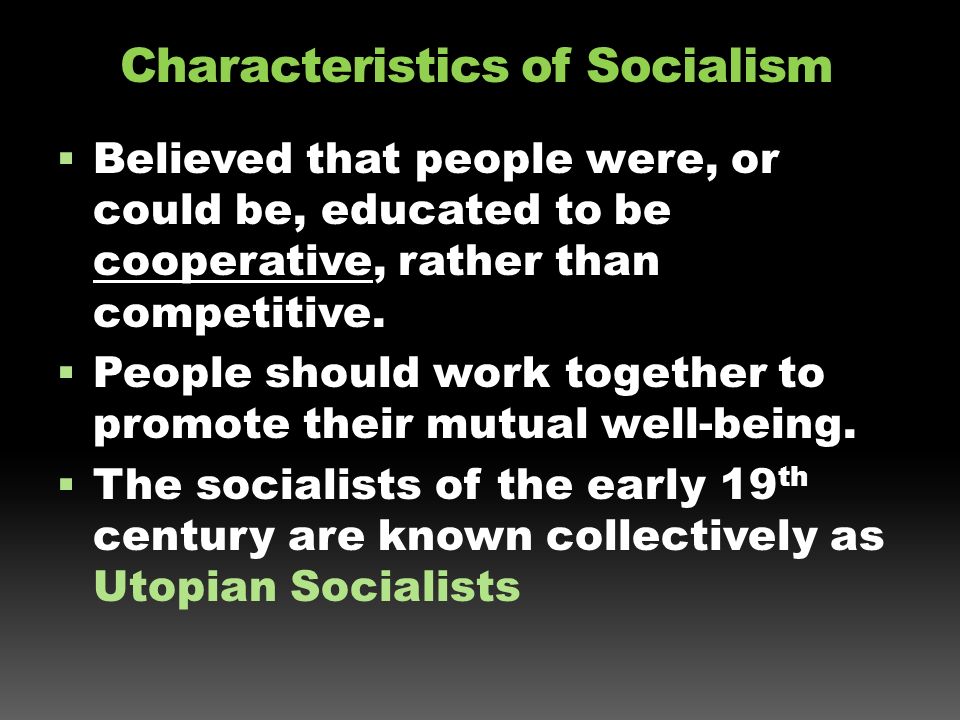 what are the characteristics of socialism