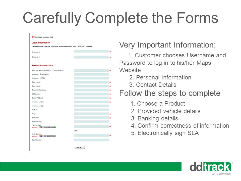 Carefully Complete the Forms Very Important Information: 1.