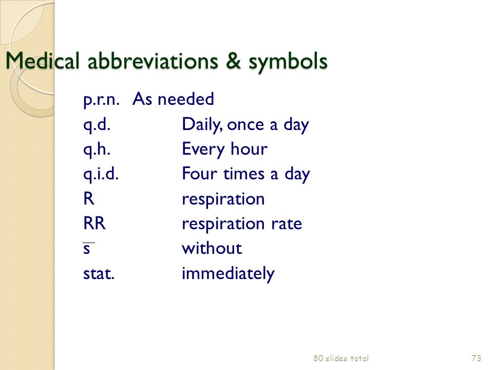 Medical Chart Notes Abbreviations