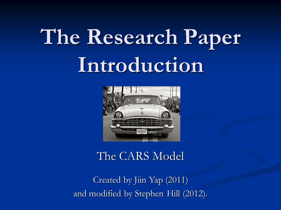 Research papers on cars