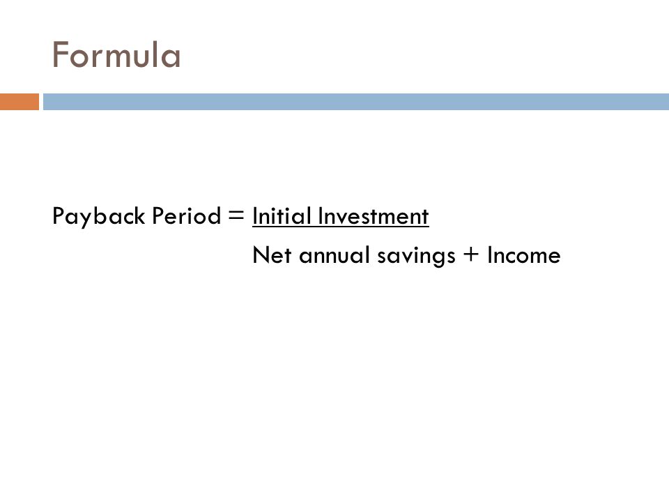 calculating payback period formula payback period initial savings formula