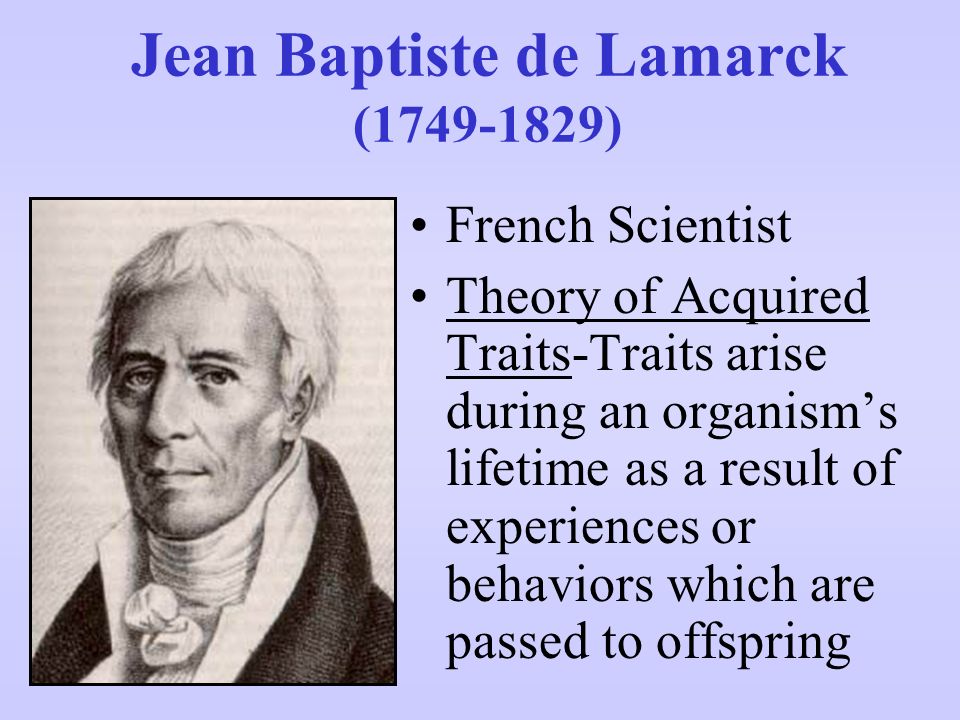 Jean-Baptiste Lamarck Evolution.