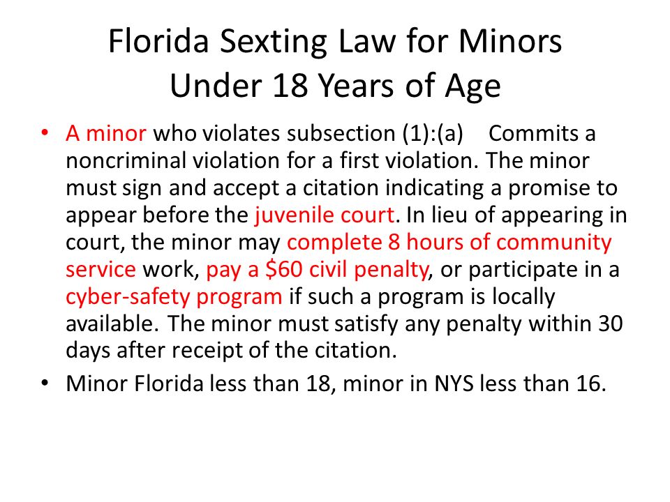 Is sexting legal in florida?
