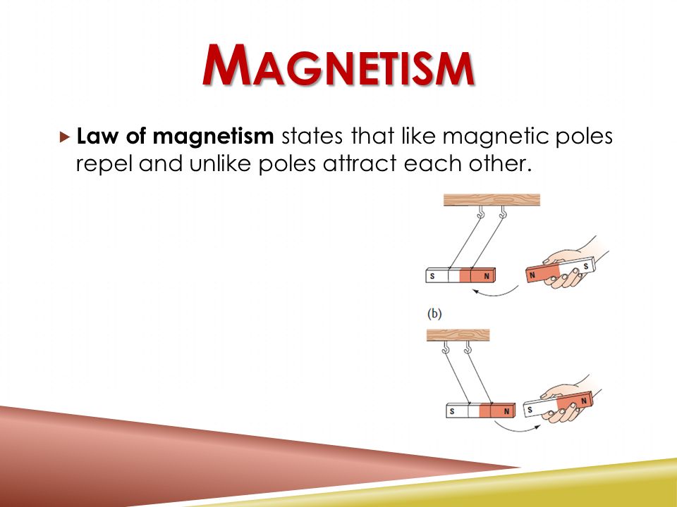 erfaring Relativ størrelse forbedre MAGNETIC FORCES Magnetism & Fields. M AGNETISM  Law of magnetism states  that like magnetic poles repel and unlike poles attract each other. - ppt  download