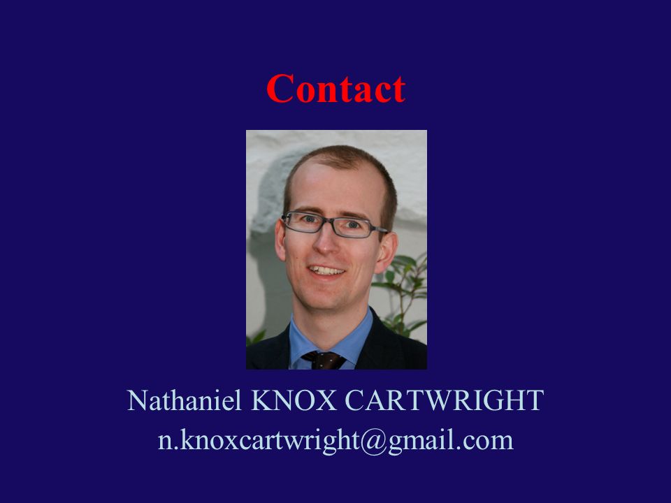 Contact Nathaniel KNOX CARTWRIGHT