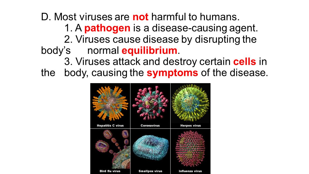 D. Most viruses are not harmful to humans. 1. A pathogen is a disease-causing agent.
