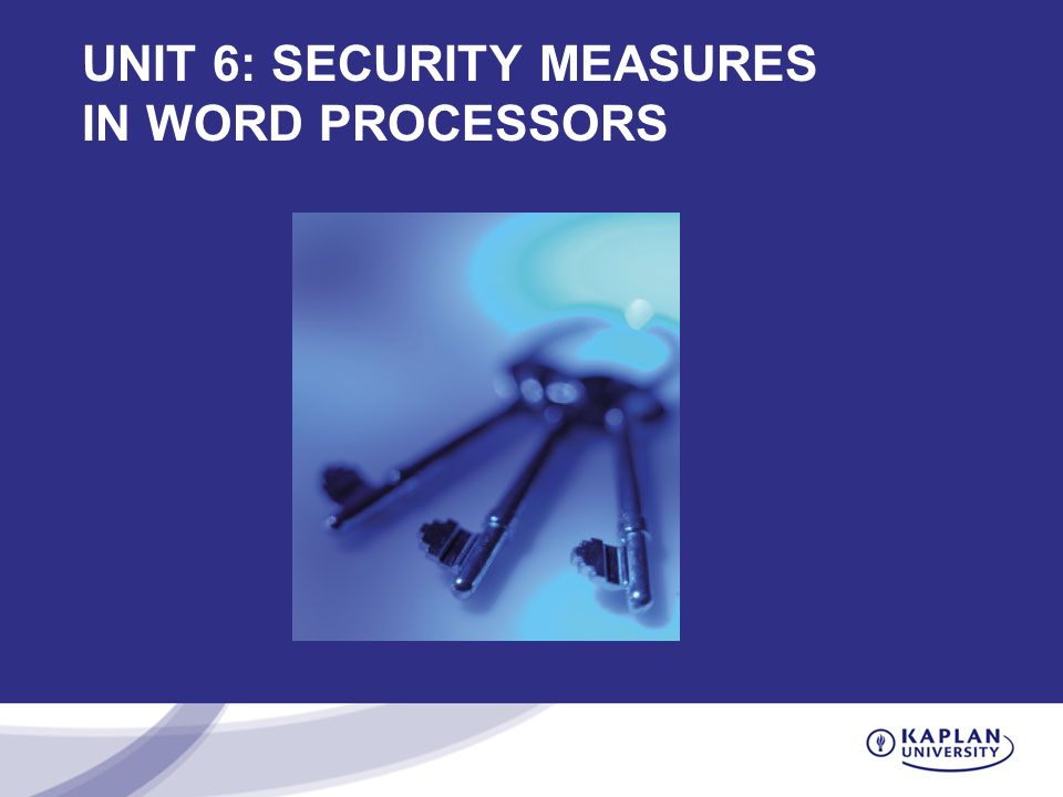 unit 6 security measures in word processors seminar topics