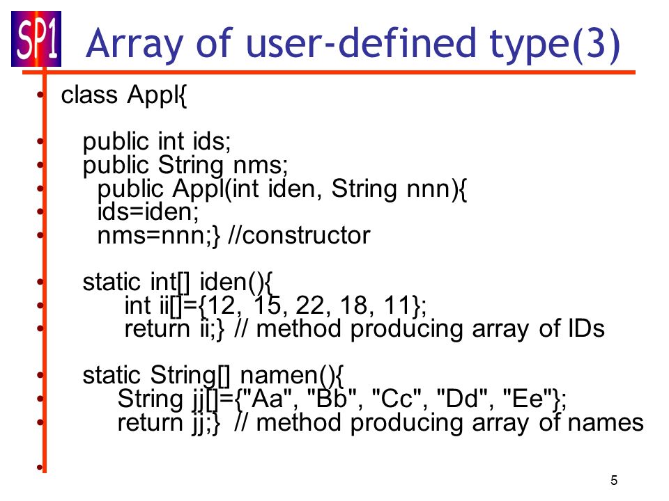 1 Lecture 9/3/11: Contents Array of user-defined objects 2D array ...