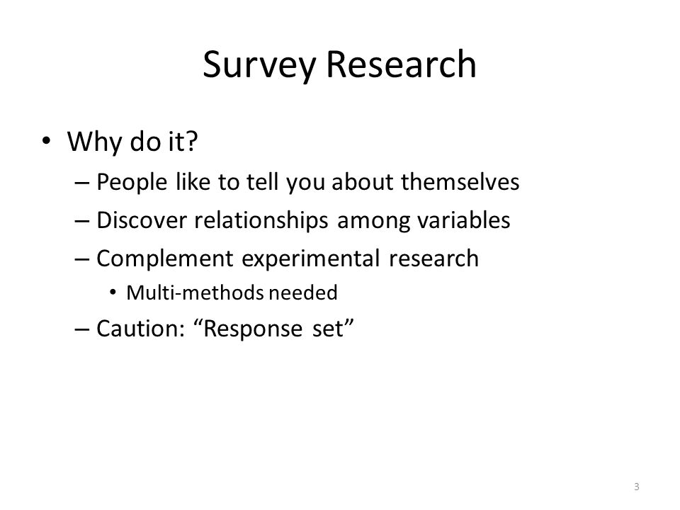 why conduct a survey research