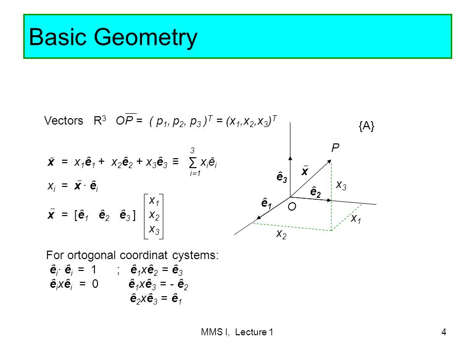 Mms I Lecture 11 Course Content Mm1 Basic Geometry And Rotations Mm2 Rotation Parameters And Kinematics Mm3 Rotational Dynamics Mm4 Manipulator Kinematics Ppt Download