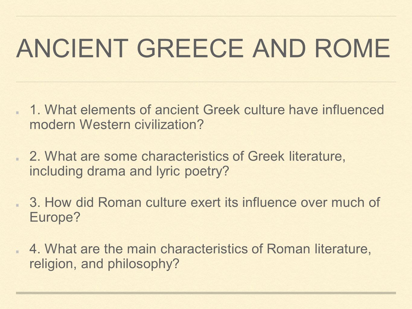 General characteristics of ancient philosophy General characteristics of ancient philosophy