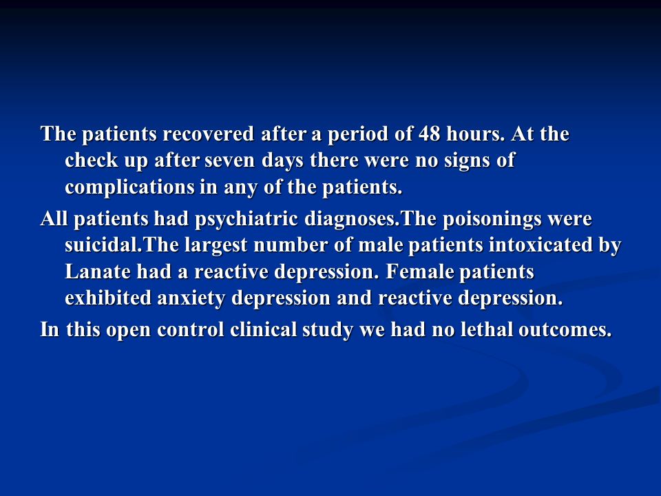 The patients recovered after a period of 48 hours.