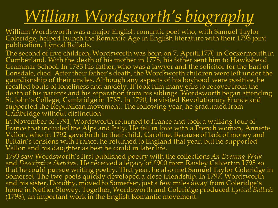 william wordsworth philosophy