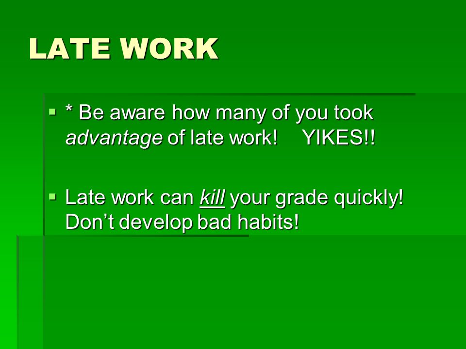 Image result for bad grade late work