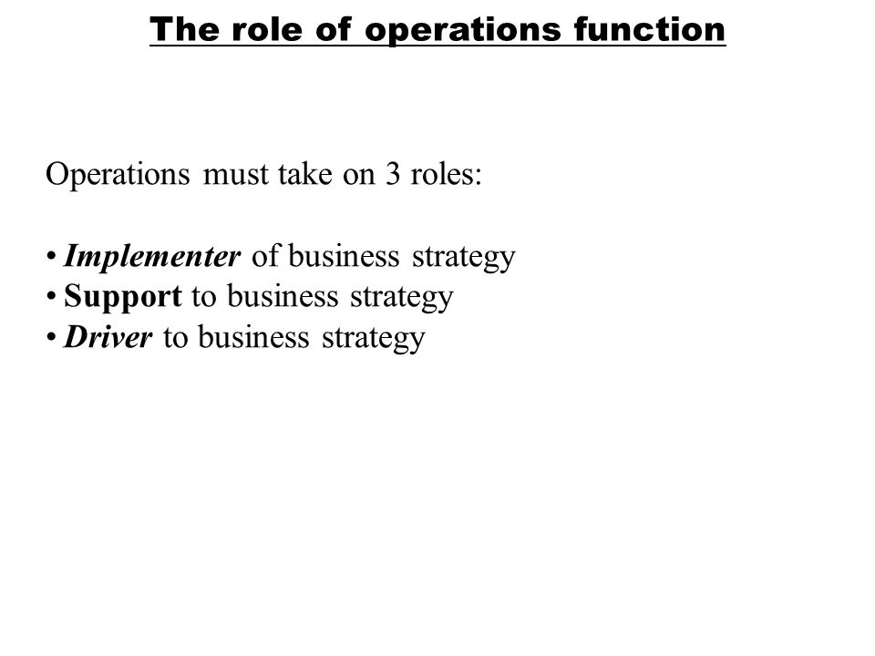 objectives of operation management pdf role & objective of operations strategy